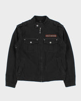 Vintage Y2K Harley Davidson Embroidered Cafe Racer Moto Jacket - S