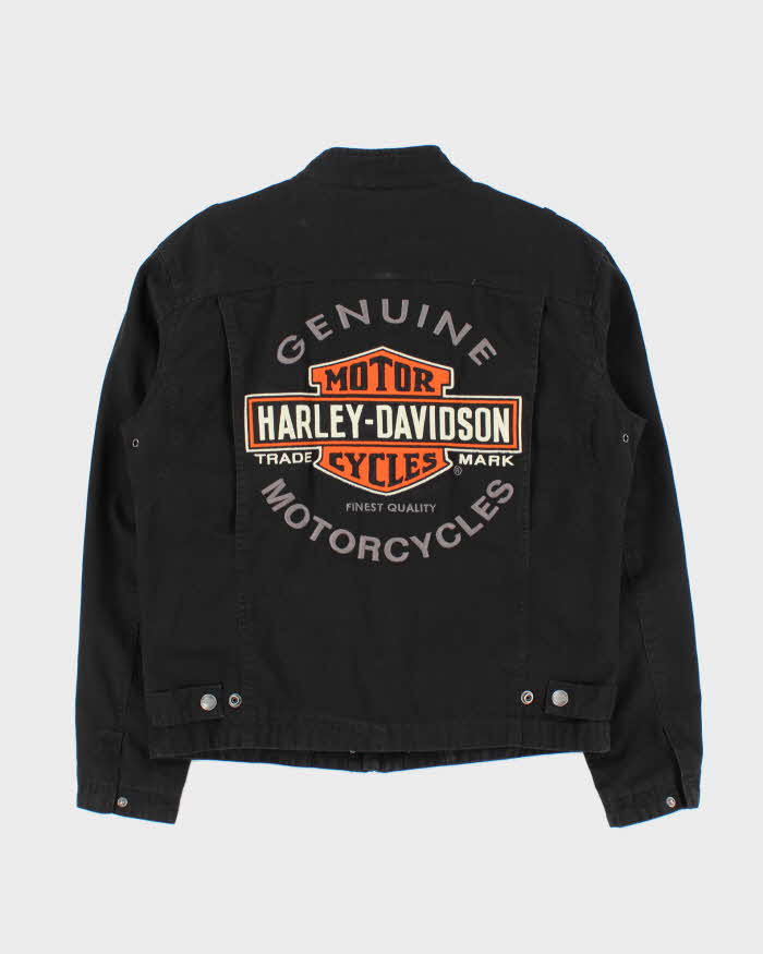 Vintage Y2K Harley Davidson Embroidered Cafe Racer Moto Jacket - S