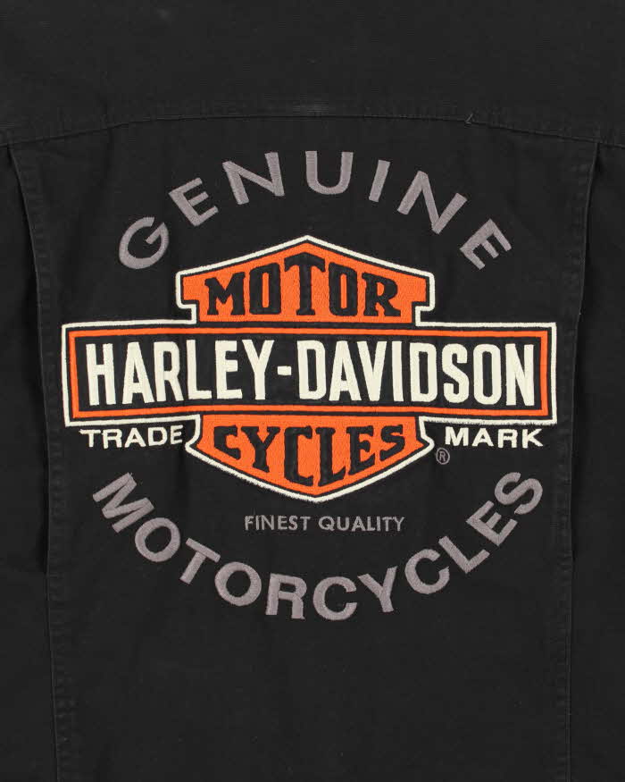 Vintage Y2K Harley Davidson Embroidered Cafe Racer Moto Jacket - S