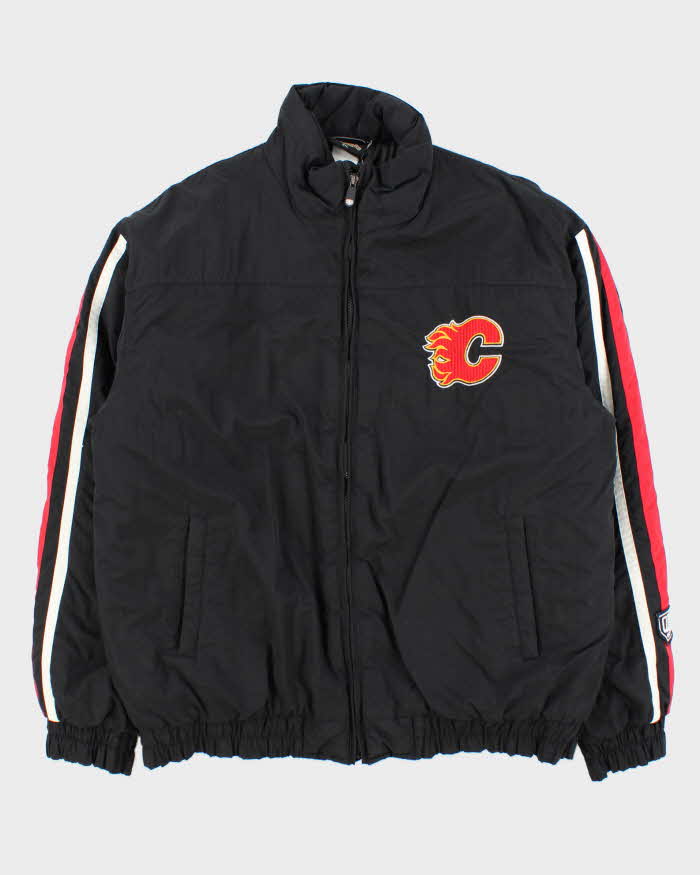 Vintage 00s Old Time Hockey All Guts No Glory Calgary Flames Padded Bomber Jacket - L