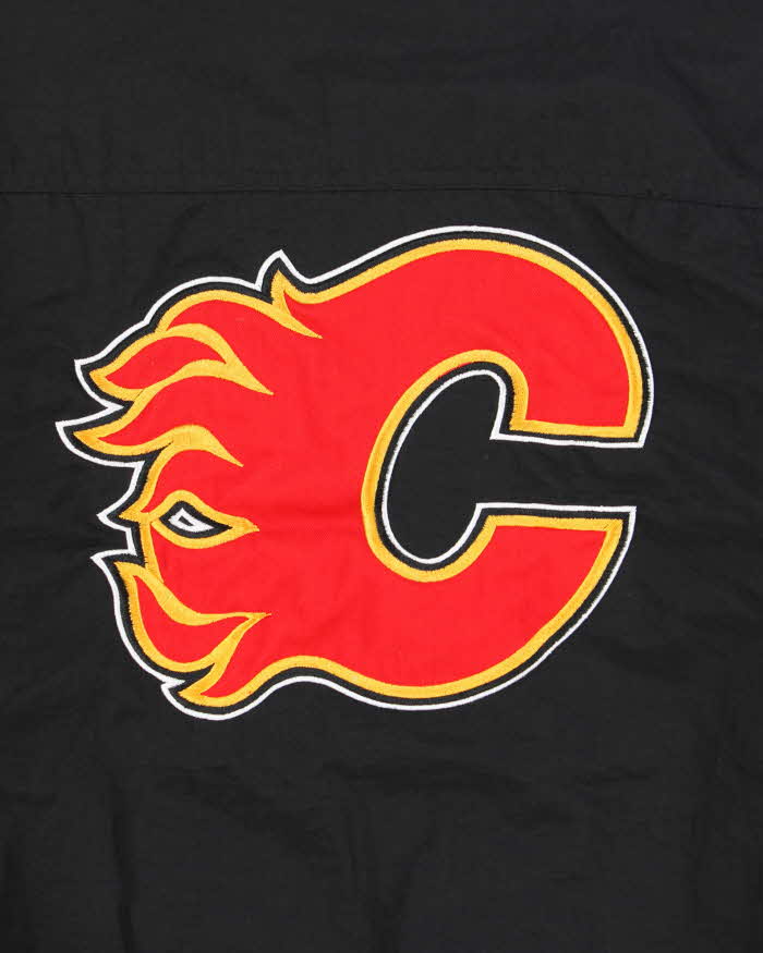 Vintage 00s Old Time Hockey All Guts No Glory Calgary Flames Padded Bomber Jacket - L