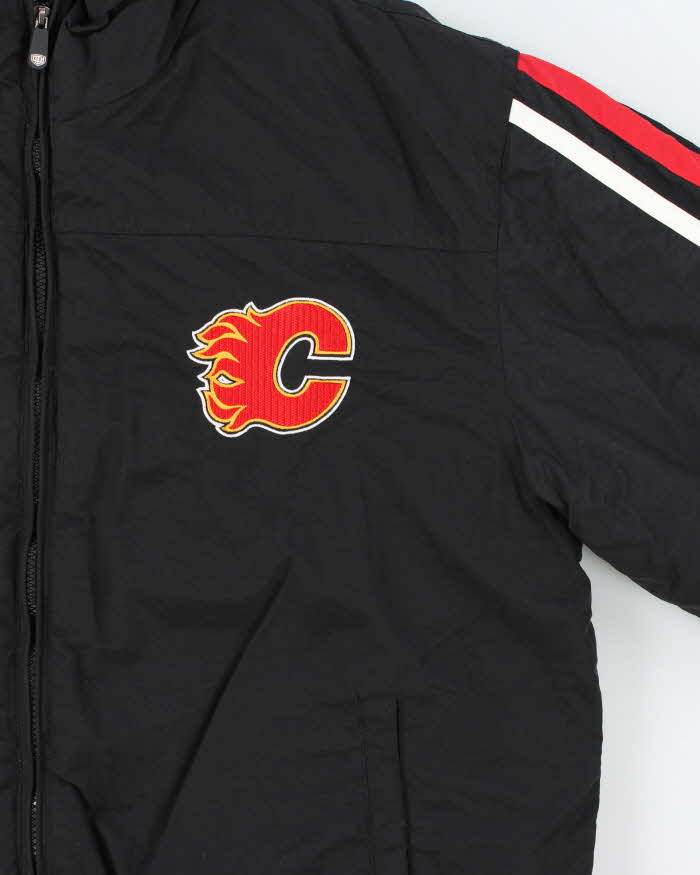 Vintage 00s Old Time Hockey All Guts No Glory Calgary Flames Padded Bomber Jacket - L