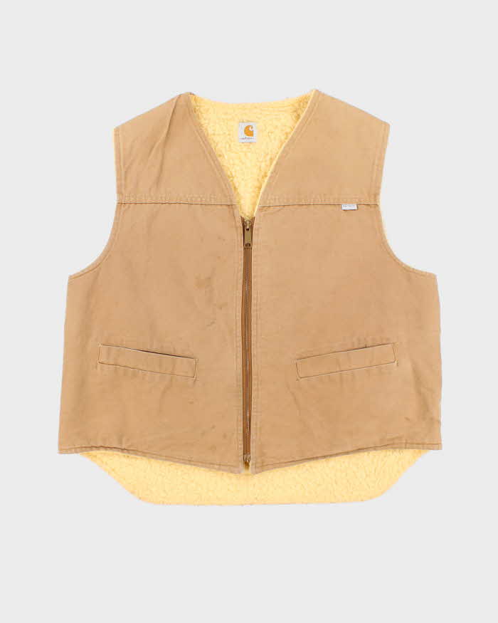 Vintage 1990 Carhartt Union Made Sherpa Lined Workwear Gilet - XL