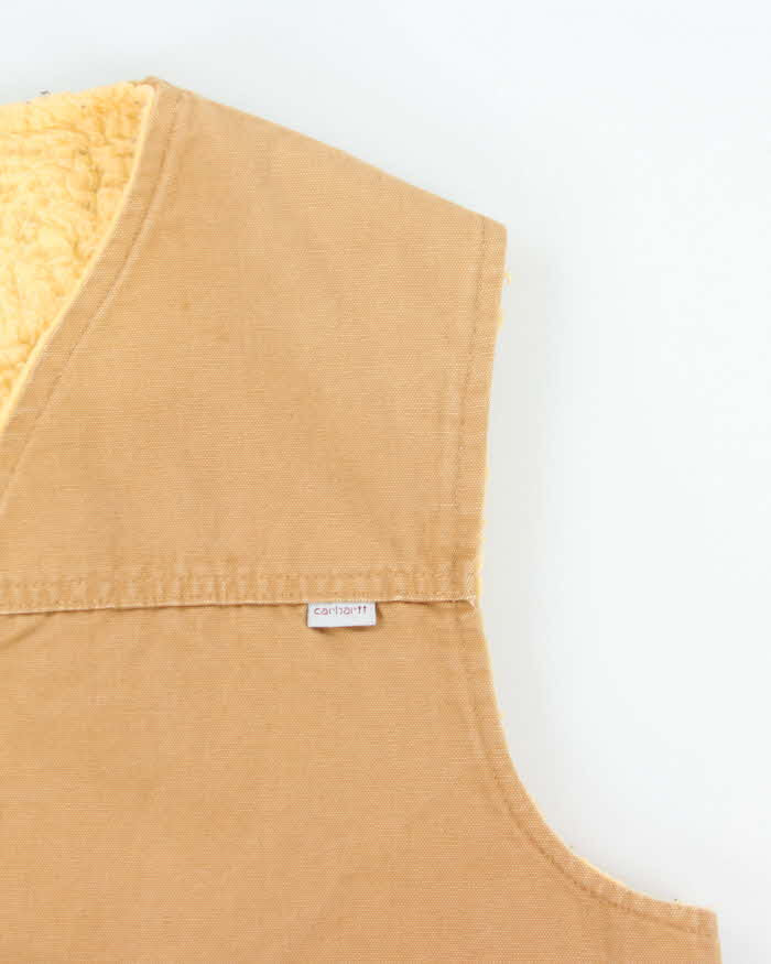Vintage 1990 Carhartt Union Made Sherpa Lined Workwear Gilet - XL