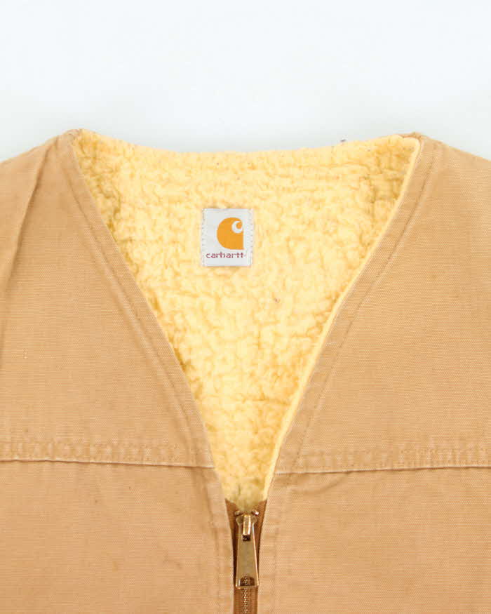 Vintage 1990 Carhartt Union Made Sherpa Lined Workwear Gilet - XL