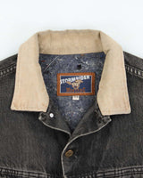 Vintage 1990s Lee Storm Rider Mustang Blanket Lined Distressed Denim Jacket - M