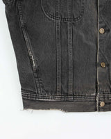 Vintage 1990s Lee Storm Rider Mustang Blanket Lined Distressed Denim Jacket - M