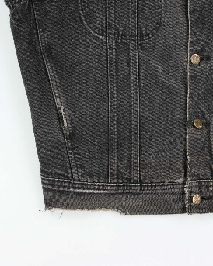 Vintage 1990s Lee Storm Rider Mustang Blanket Lined Distressed Denim Jacket - M