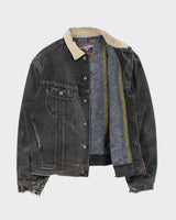 Vintage 1990s Lee Storm Rider Mustang Blanket Lined Distressed Denim Jacket - M
