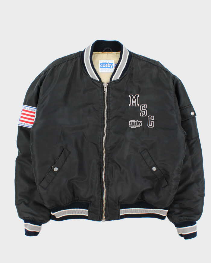 Vintage 1990s Gerry Cosby Madison Square Garden MA-1 Varsity Bomber Jacket - L