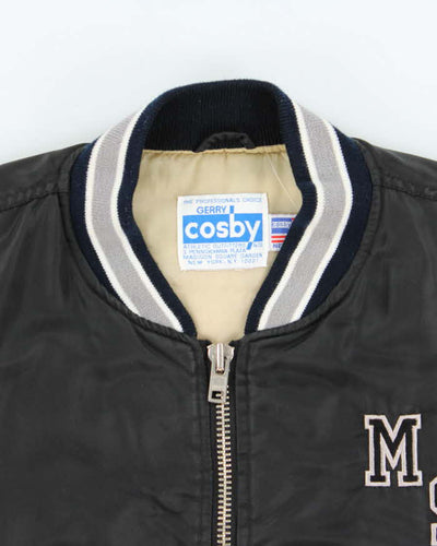 Vintage 1990s Gerry Cosby Madison Square Garden MA-1 Varsity Bomber Jacket - L