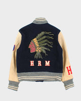 Vintage 1990s Hollywood Ranch Market Japan Mohair/Wool/Leather Varsity Bomber Jacket - S