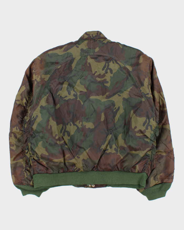 Vintage 1990s Dogs Fights Japan Camouflage Flight Bomber Jacket - L