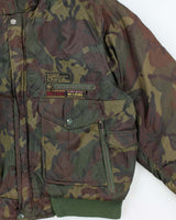 Vintage 1990s Dogs Fights Japan Camouflage Flight Bomber Jacket - L