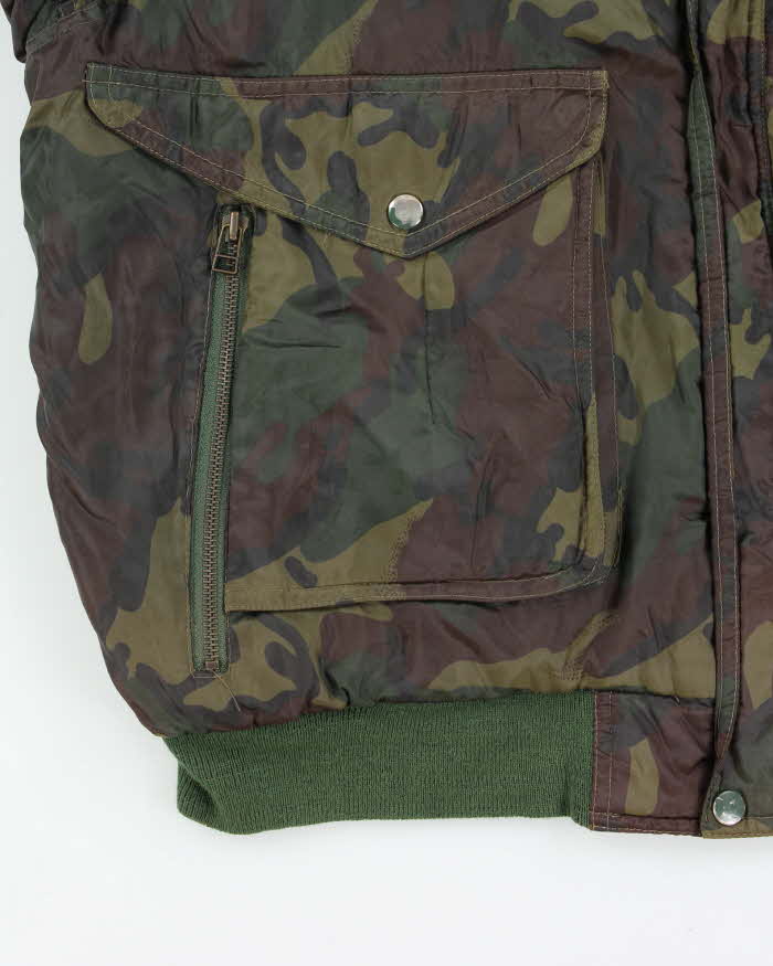 Vintage 1990s Dogs Fights Japan Camouflage Flight Bomber Jacket - L