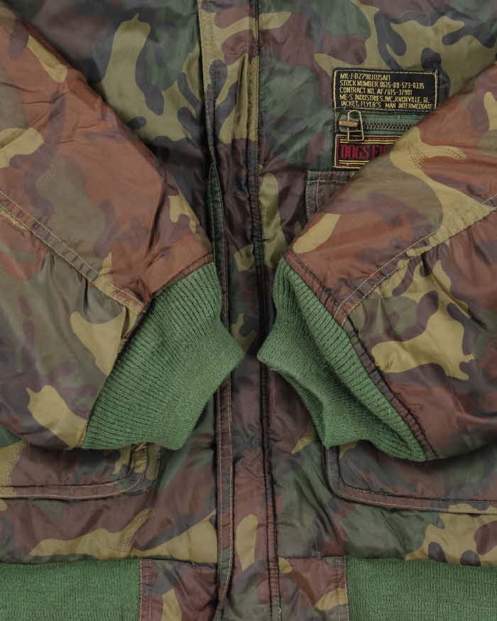 Vintage 1990s Dogs Fights Japan Camouflage Flight Bomber Jacket - L