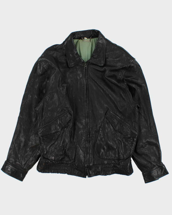 Vintage 1980s James Dean Orion Cosmo Japan Leather Trucker Jacket - L