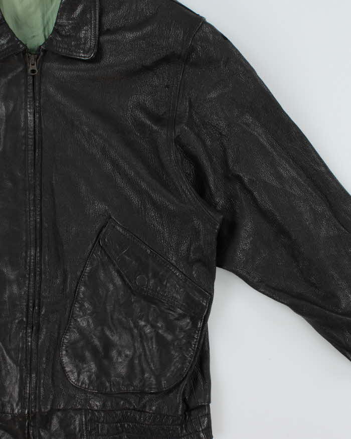 Vintage 1980s James Dean Orion Cosmo Japan Leather Trucker Jacket - L