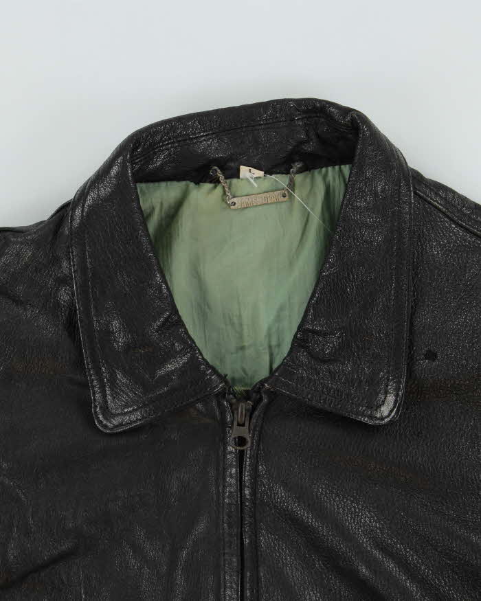 Vintage 1980s James Dean Orion Cosmo Japan Leather Trucker Jacket - L