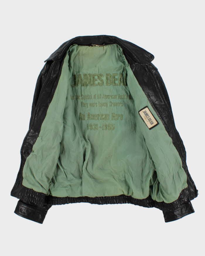 Vintage 1980s James Dean Orion Cosmo Japan Leather Trucker Jacket - L