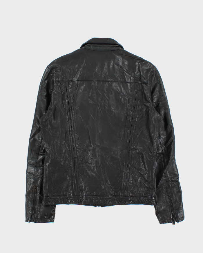 Vintage Y2K 00s Factotum Japan Buffalo Leather Moto Jacket - M