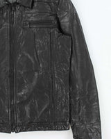 Vintage Y2K 00s Factotum Japan Buffalo Leather Moto Jacket - M