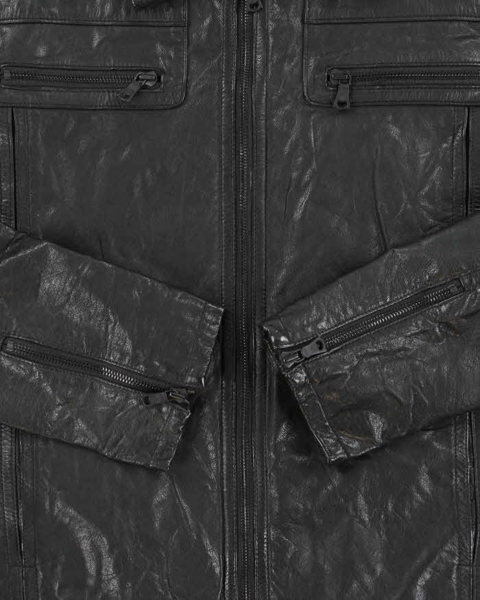 Vintage Y2K 00s Factotum Japan Buffalo Leather Moto Jacket - M