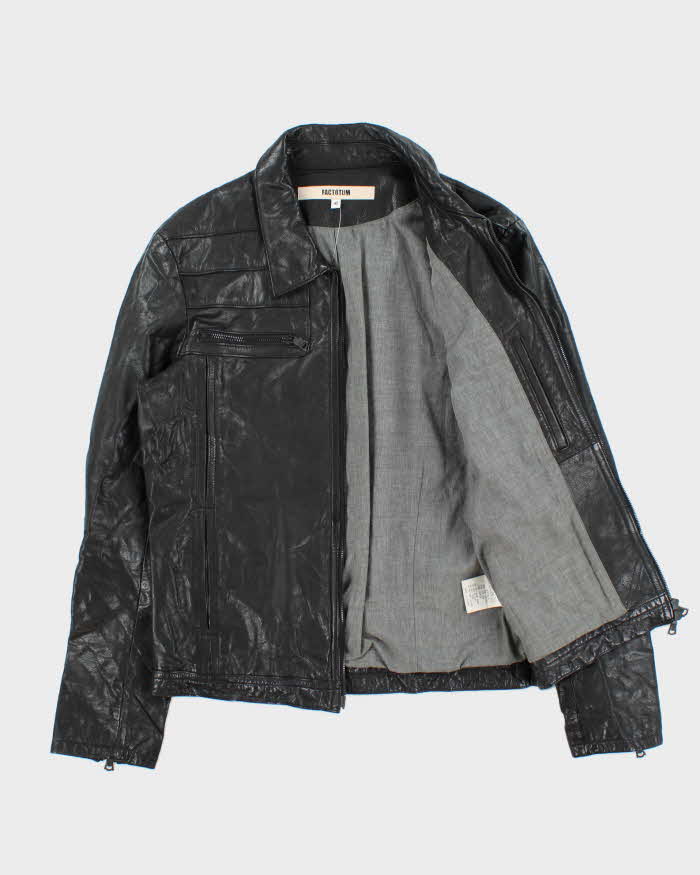 Vintage Y2K 00s Factotum Japan Buffalo Leather Moto Jacket - M