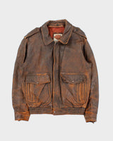 Vintage 1990s Harley Davidson Heavyweight Distressed Leather Biker Jacket - L