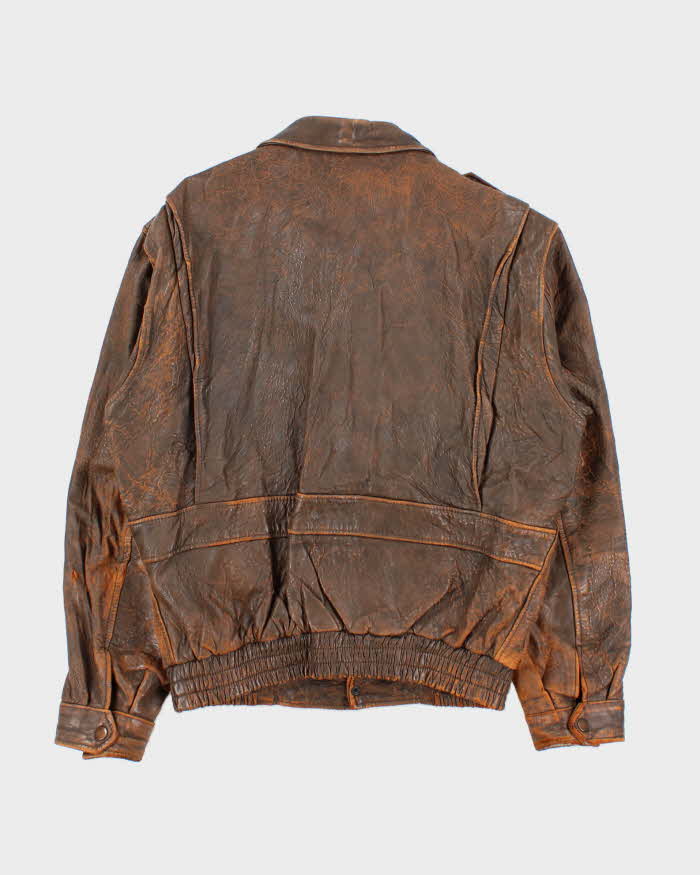 Vintage 1990s Harley Davidson Heavyweight Distressed Leather Biker Jacket - L