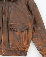 Vintage 1990s Harley Davidson Heavyweight Distressed Leather Biker Jacket - L