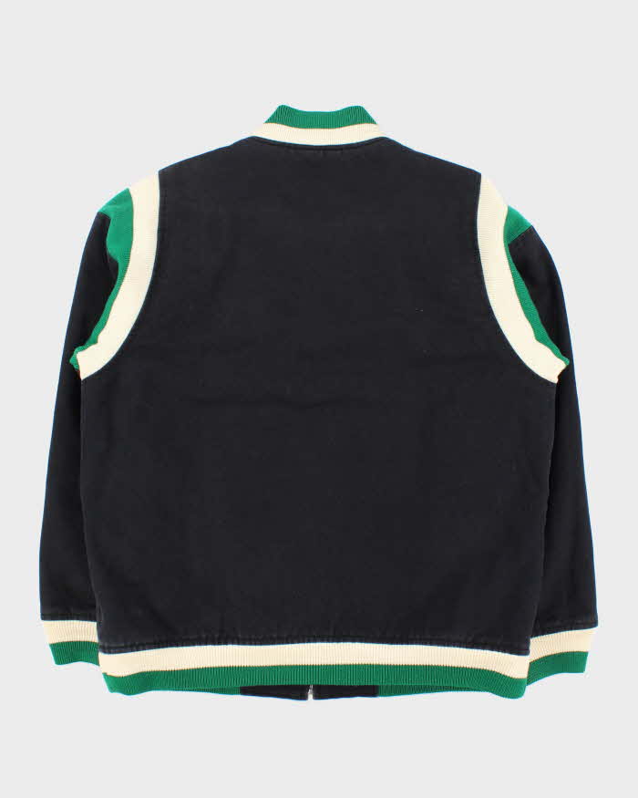 Vintage Y2K 00s Masterpiece Japan Heavyweight Quilt Lined Varsity Bomber Jacket - L