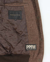 Vintage Y2K 00s Peyton Place For Men Japan Wool Leather Varsity Bomber Jacket - L