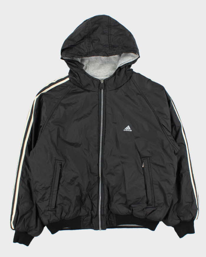 Vintage 1990s Adidas Reversible Padded Hooded Bomber Jacket - M