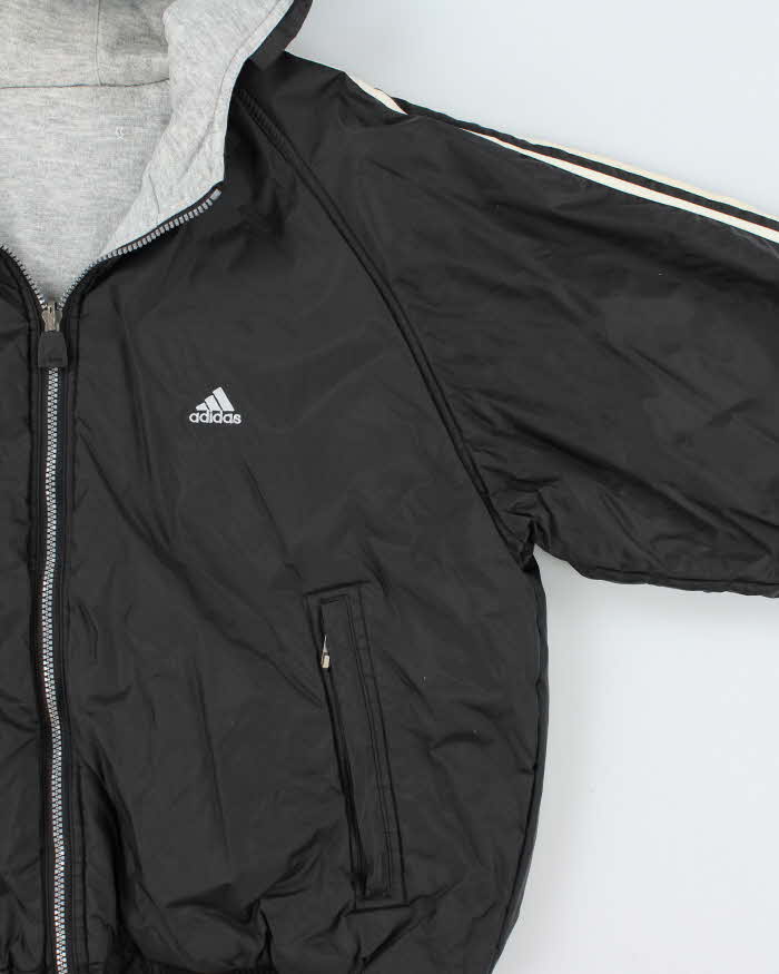 Vintage 1990s Adidas Reversible Padded Hooded Bomber Jacket - M