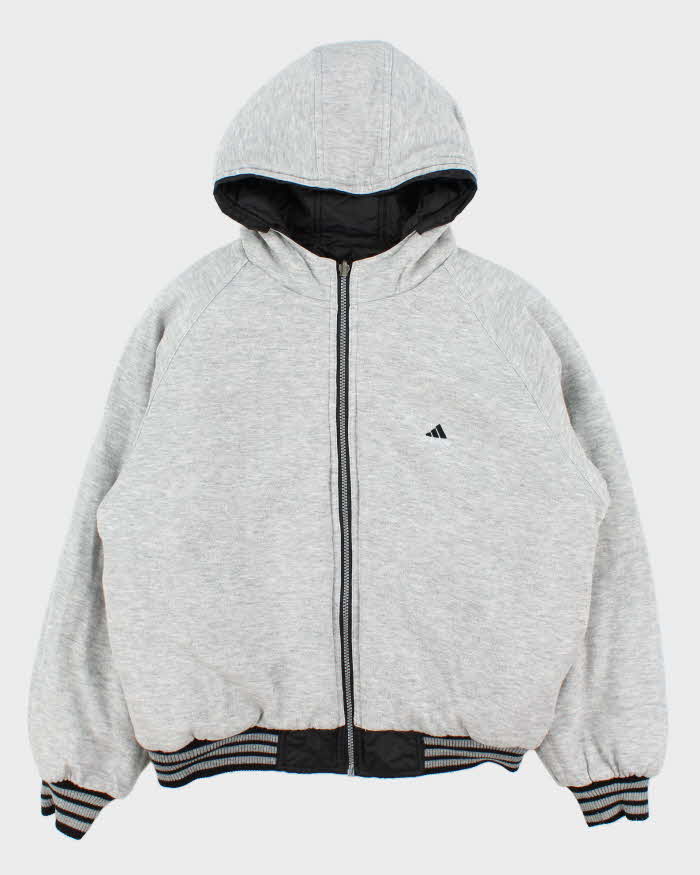 Vintage 1990s Adidas Reversible Padded Hooded Bomber Jacket - M