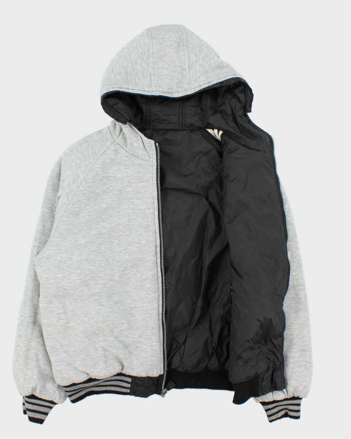 Vintage 1990s Adidas Reversible Padded Hooded Bomber Jacket - M