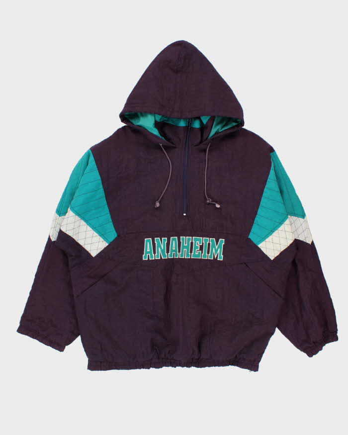 Vintage 1990s Mighty Ducks Hockey All Stars Oversized Quarter-Zip Jacket - M