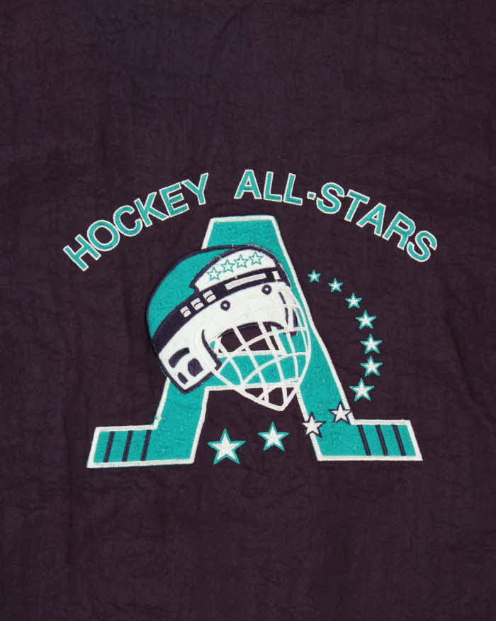 Vintage 1990s Mighty Ducks Hockey All Stars Oversized Quarter-Zip Jacket - M