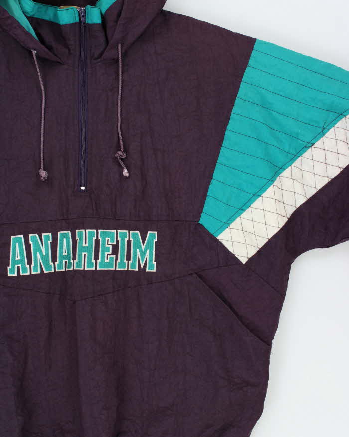 Vintage 1990s Mighty Ducks Hockey All Stars Oversized Quarter-Zip Jacket - M