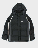 Vintage Y2K 00s Nike Down Filled Fleece Lined Hooded Puffer Jacket  - M