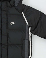Vintage Y2K 00s Nike Down Filled Fleece Lined Hooded Puffer Jacket  - M