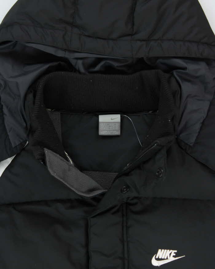 Vintage Y2K 00s Nike Down Filled Fleece Lined Hooded Puffer Jacket  - M