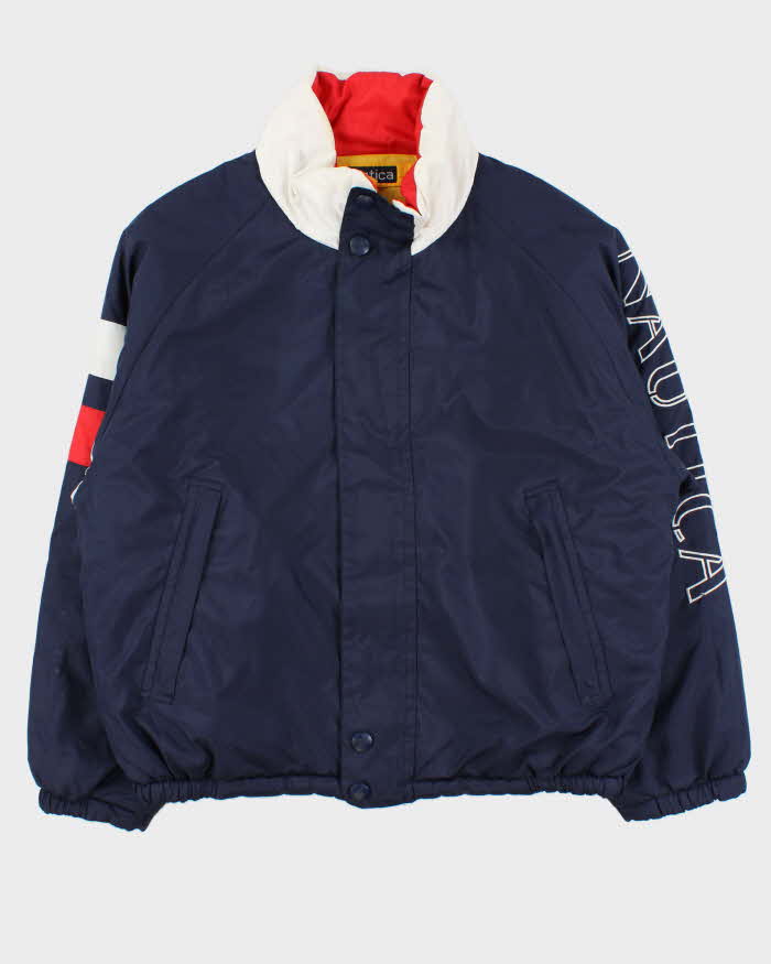 Vintage 1990s Nautica Reversible Colourblock Puffer Jacket  - L