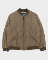 Vintage Eddie Bauer 1936 Skyliner Model Khaki Quilted Down Filled Puffer Bomber Jacket  - L