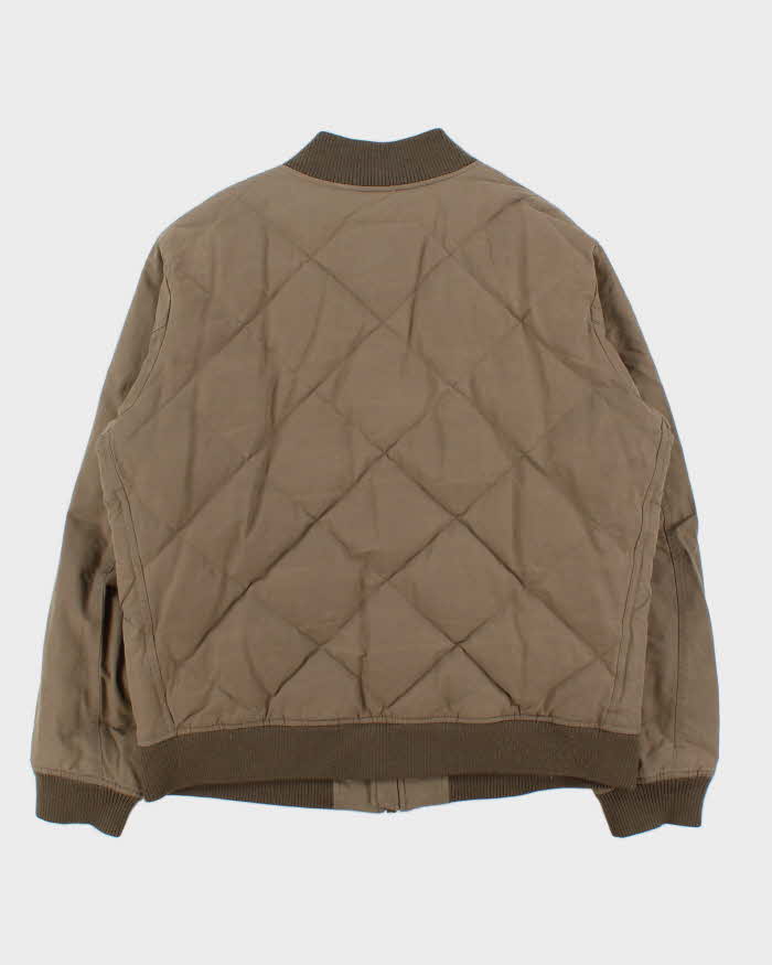 Vintage Eddie Bauer 1936 Skyliner Model Khaki Quilted Down Filled Puffer Bomber Jacket  - L