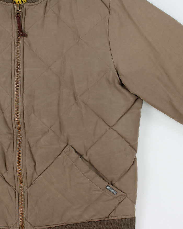 Vintage Eddie Bauer 1936 Skyliner Model Khaki Quilted Down Filled Puffer Bomber Jacket  - L