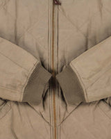 Vintage Eddie Bauer 1936 Skyliner Model Khaki Quilted Down Filled Puffer Bomber Jacket  - L
