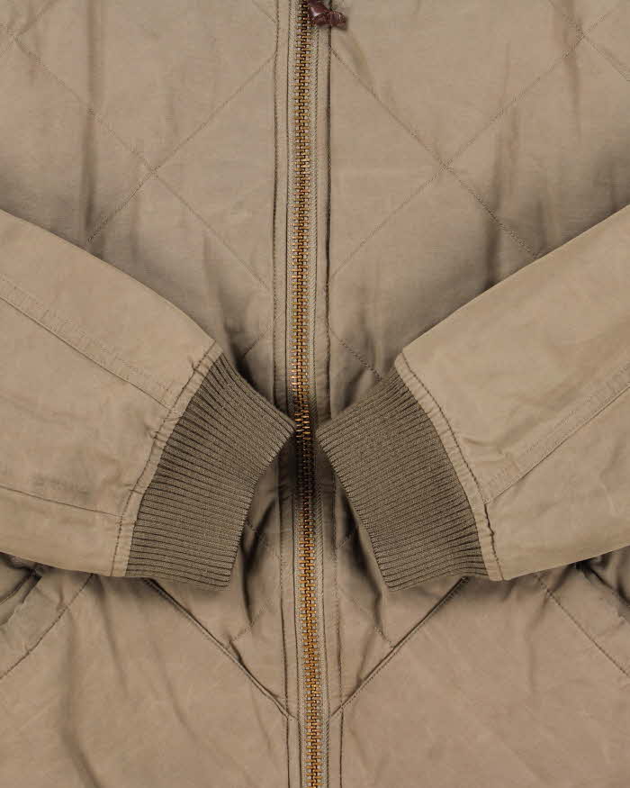 Vintage Eddie Bauer 1936 Skyliner Model Khaki Quilted Down Filled Puffer Bomber Jacket  - L