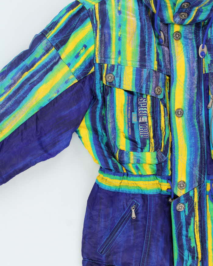 Vintage 1980s Ellesse Speed &amp; Trip Patterned Ski Jacket  - L